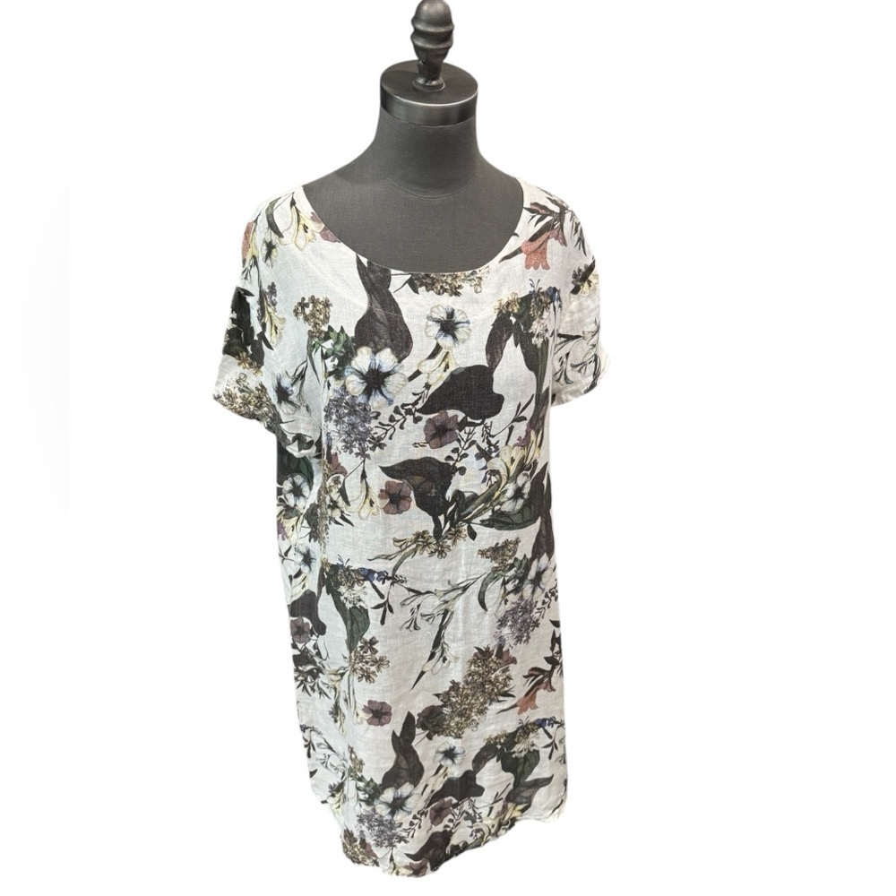 Giulia Dal Piano Floral Linen Midi Dress Large